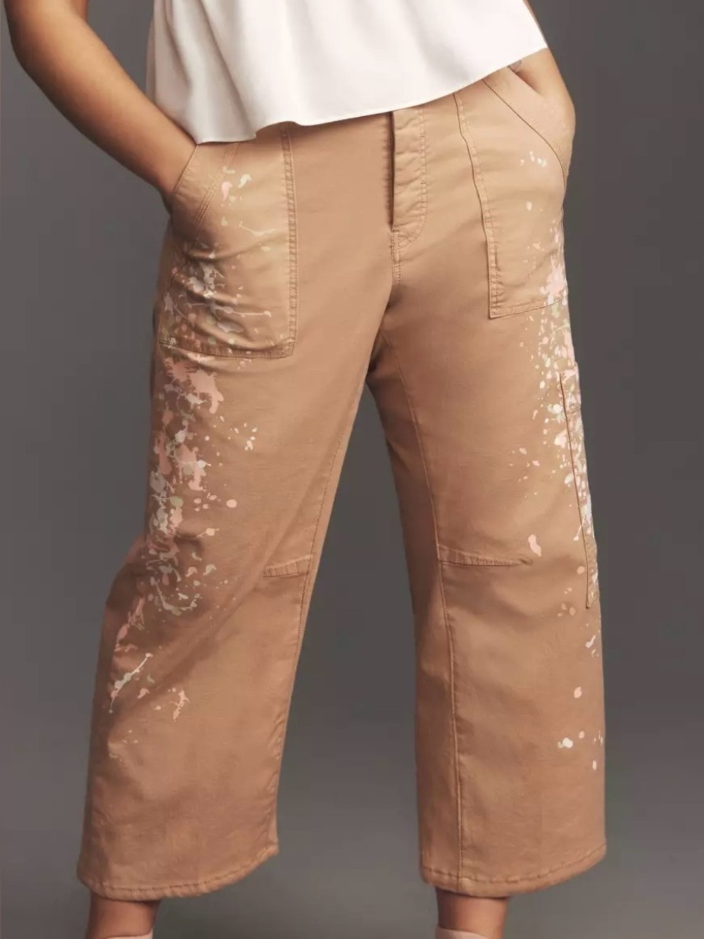 Pilcro Millie Barrel Paint Splatter Cargo Pants 2X